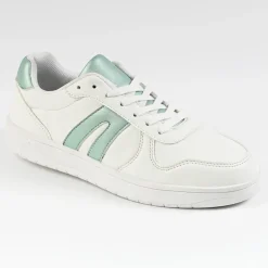 Baskets, Sneakers|STREET LIFE Baskets Femme Blanc/Vert