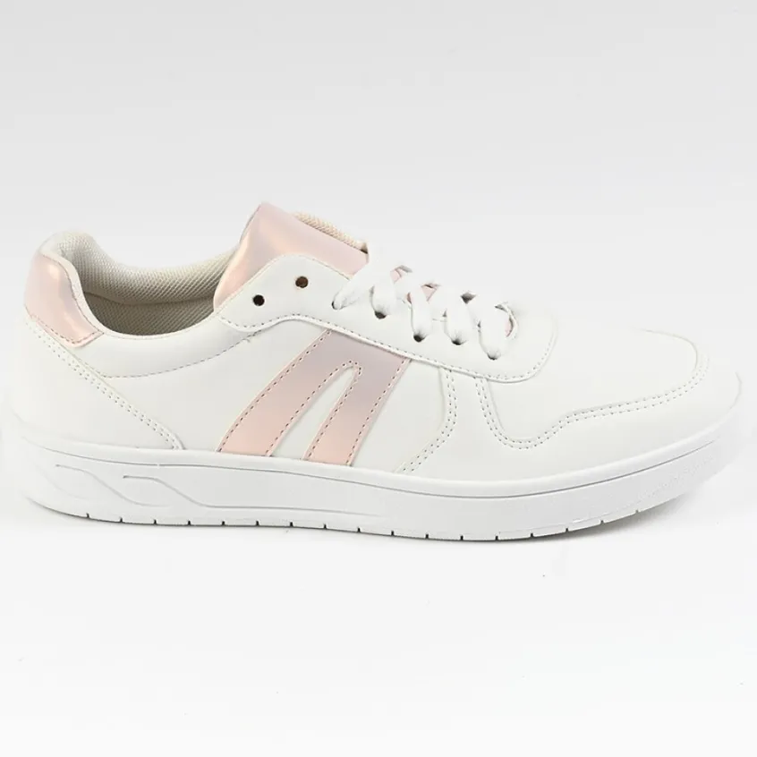 Baskets, Sneakers|STREET LIFE Baskets Femme Blanc/Rose