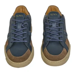 Baskets, Sneakers|ALMA Baskets Homme En Cuir Bleu Marine