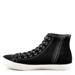 Baskets, Sneakers|CARDIFF Baskets Montantes Aspect Velours Noir