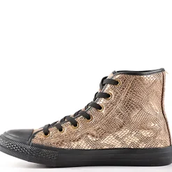 Baskets, Sneakers|GIRL TIME Baskets Montantes Femme Bronze Avec Effet Reptile