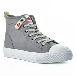 Baskets, Sneakers|LEE COOPER Baskets Montantes Femme En Toile Grise