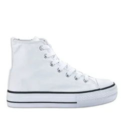 Baskets, Sneakers|STREET LIFE Baskets Montantes Femme En Toile Blanche