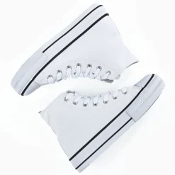 Baskets, Sneakers|STREET LIFE Baskets Montantes Femme En Toile Blanche