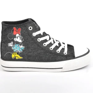 Baskets, Sneakers|MICKEY Baskets Montantes Femme En Toile Noire