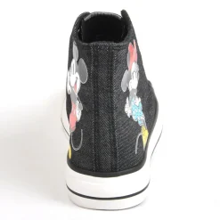 Baskets, Sneakers|MICKEY Baskets Montantes Femme En Toile Noire