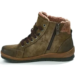 Chaussures Confort|SCALINA Baskets Montantes Femme Kaki