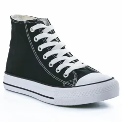 Baskets, Sneakers|STREET LIFE Baskets Montantes Femme Toile Noire