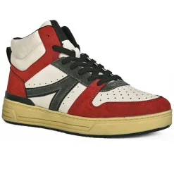 Baskets, Sneakers|STREET LIFE Baskets Montantes Homme Beige Et Bordeaux