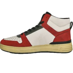 Baskets, Sneakers|STREET LIFE Baskets Montantes Homme Beige Et Bordeaux