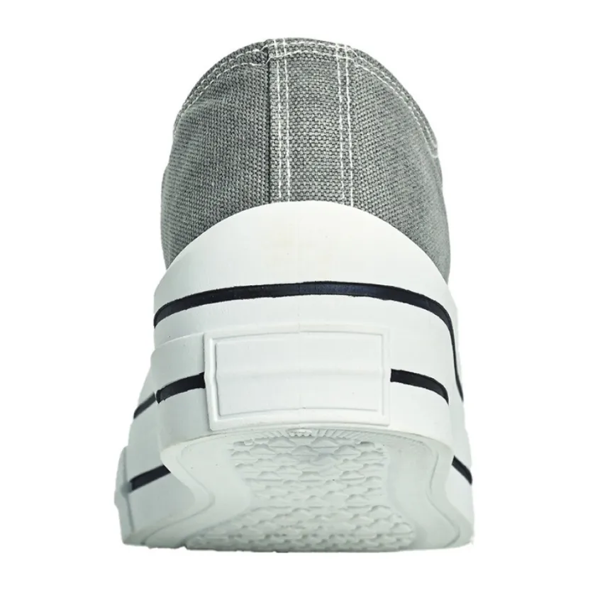 Baskets, Sneakers|STREET LIFE Baskets Plateforme Femme En Toile Grise