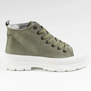 Baskets, Sneakers|STREET LIFE Baskets Plateforme Femme Kaki