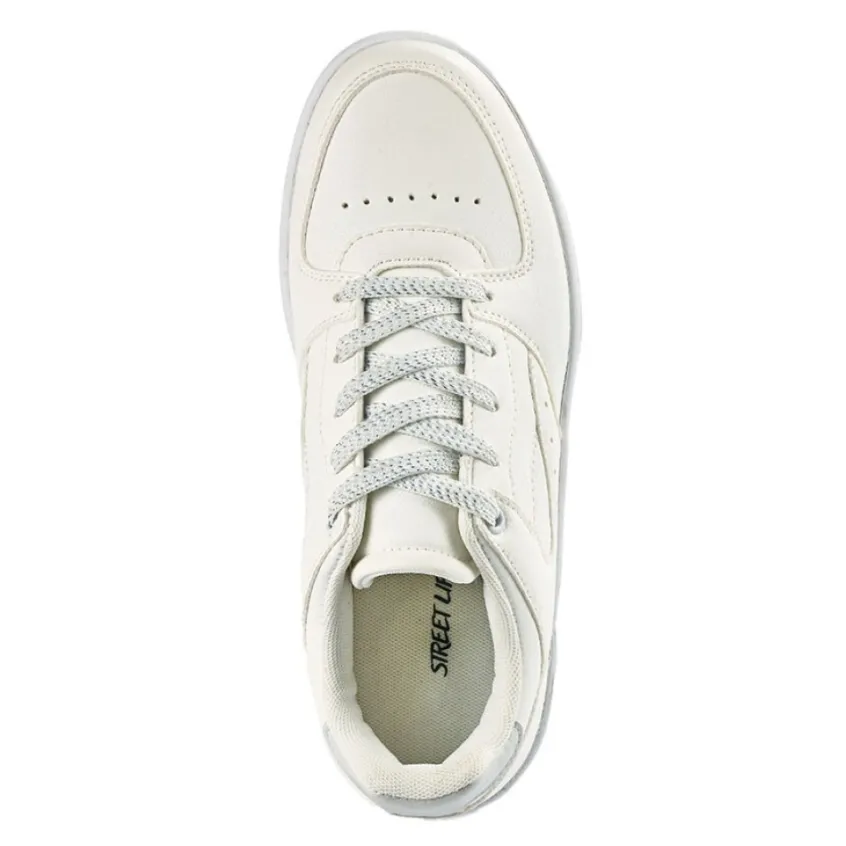 Baskets, Sneakers|STREET LIFE Baskets Plateforme Femme Blanc