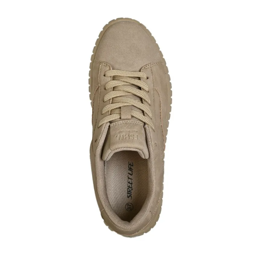 Baskets, Sneakers|STREET LIFE Baskets Plateforme Femme Beige