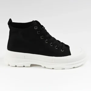 Baskets, Sneakers|STREET LIFE Baskets Plateforme Femme Noir