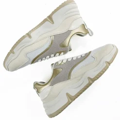 Baskets, Sneakers|STREET LIFE Baskets Plateforme Femme Blanc Et Dore