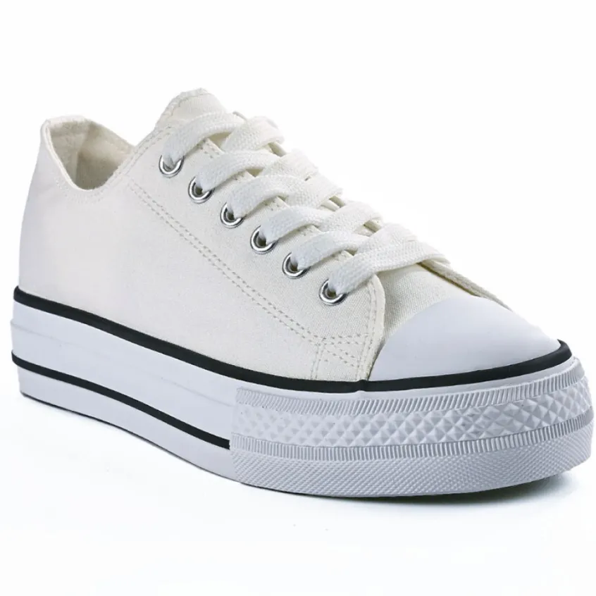 Baskets, Sneakers|STREET LIFE Baskets Plateforme Femme Blanche