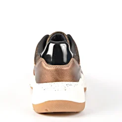 Baskets, Sneakers|GIRL TIME Baskets Sneakers Avec Effet Reptile Bronze