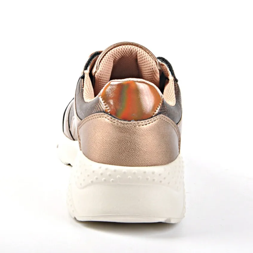 Baskets, Sneakers|GIRL TIME Baskets Sneakers Bi-Matieres Bronze