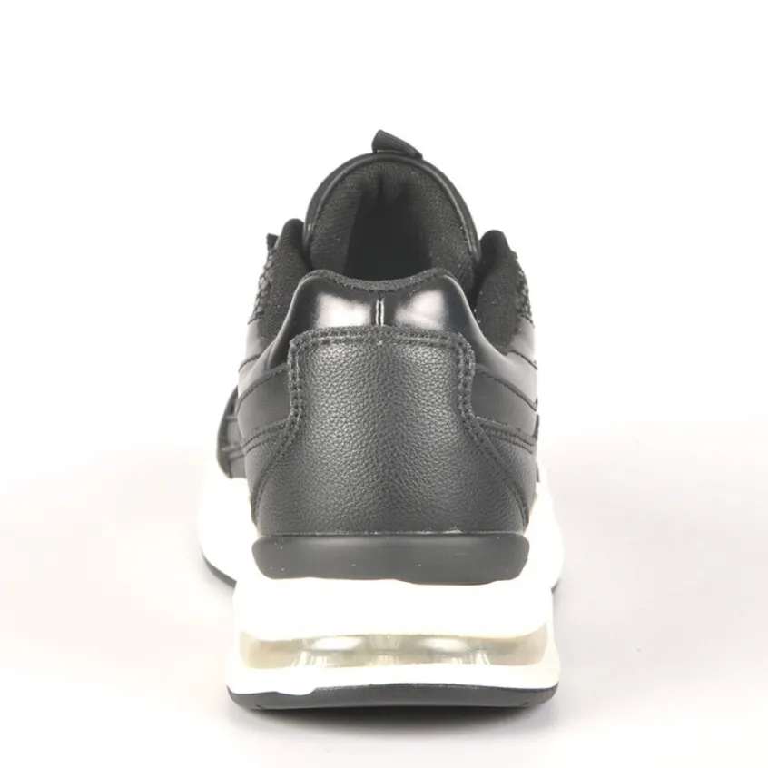 Baskets, Sneakers|GIRL TIME Baskets Sneakers Bi-Matieres Noir