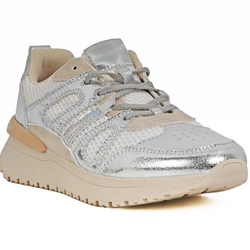 Baskets, Sneakers|STREET LIFE Baskets Sneakers Femme Argente
