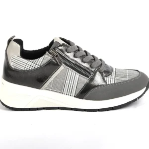 Chaussures Confort|SCALINA Baskets Sneakers Femme Avec Zip Pratique Sur Le Cote Gris