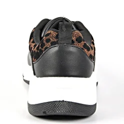 Baskets, Sneakers|GIRL TIME Baskets Sneakers Motif Leopard Noir