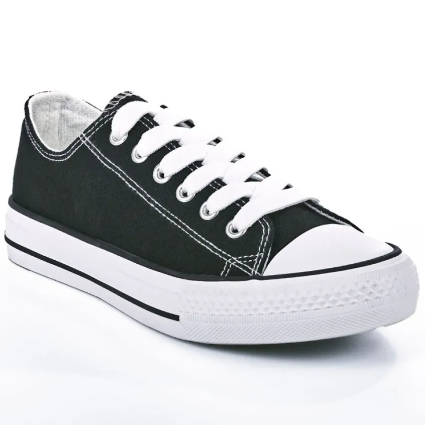 Baskets, Sneakers|STREET LIFE Baskets Tennis Femme Noires Et Blanches