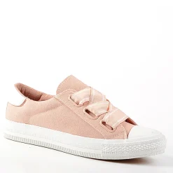 Baskets, Sneakers|GIRL TIME Baskets Tennis Toile Avec Lacets Fantaisies Rose