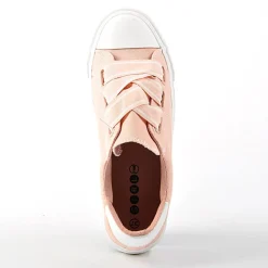 Baskets, Sneakers|GIRL TIME Baskets Tennis Toile Avec Lacets Fantaisies Rose