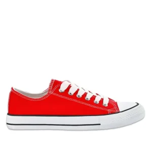 Baskets, Sneakers|STREET LIFE Baskets Tennis Toile Rouge