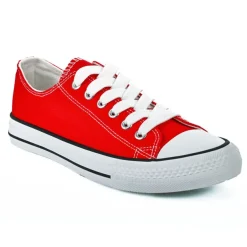 Baskets, Sneakers|STREET LIFE Baskets Tennis Toile Rouge