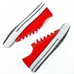 Baskets, Sneakers|STREET LIFE Baskets Tennis Toile Rouge