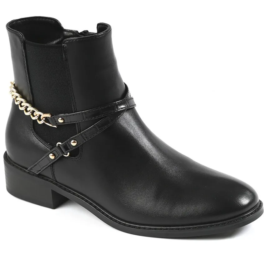 Boots, Bottines|VICE VERSA Boots Avec Effet Croco Noir
