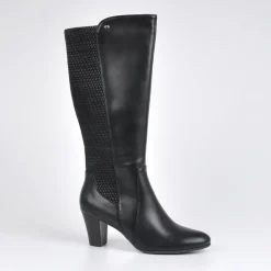 Bottes, Cuissardes|VICE VERSA Bottes A Talons Bi-Matieres Noir