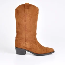 Bottes, Cuissardes|VICE VERSA Bottes A Talons Style Western Camel