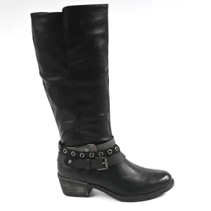 Bottes, Cuissardes|VICE VERSA Bottes Femme A Talons Style Western Noir