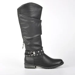 Chaussures Confort|RELIFE Bottes Plates Femme Confort Noir