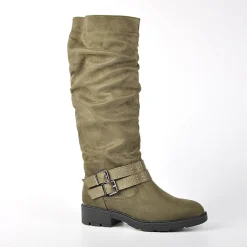 Bottes, Cuissardes|VICE VERSA Bottes Plates Femme Kaki Avec Boucle