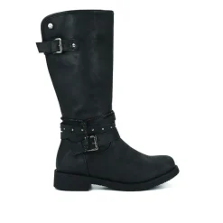 Bottes, Cuissardes|VICE VERSA Bottes Plates Femme Noir Fourrees