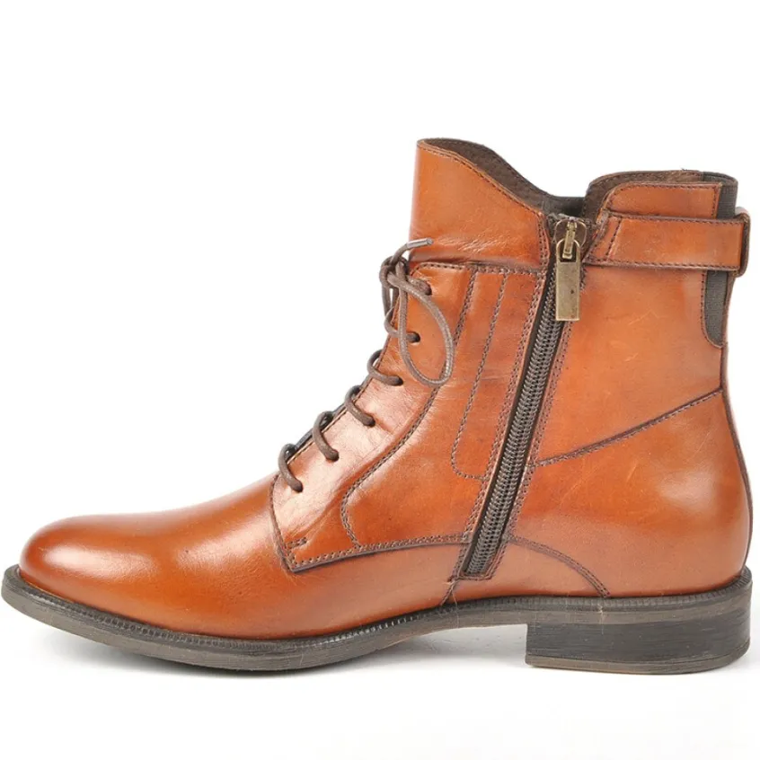Boots, Bottines|TIPO ALTO Bottines A Lacet Plates Camel