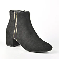 Boots, Bottines|VICE VERSA Bottines A Talons Aspect Velours Noir