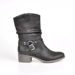 Boots, Bottines|VICE VERSA Bottines A Talons Avec Boucles Metalliques Noir