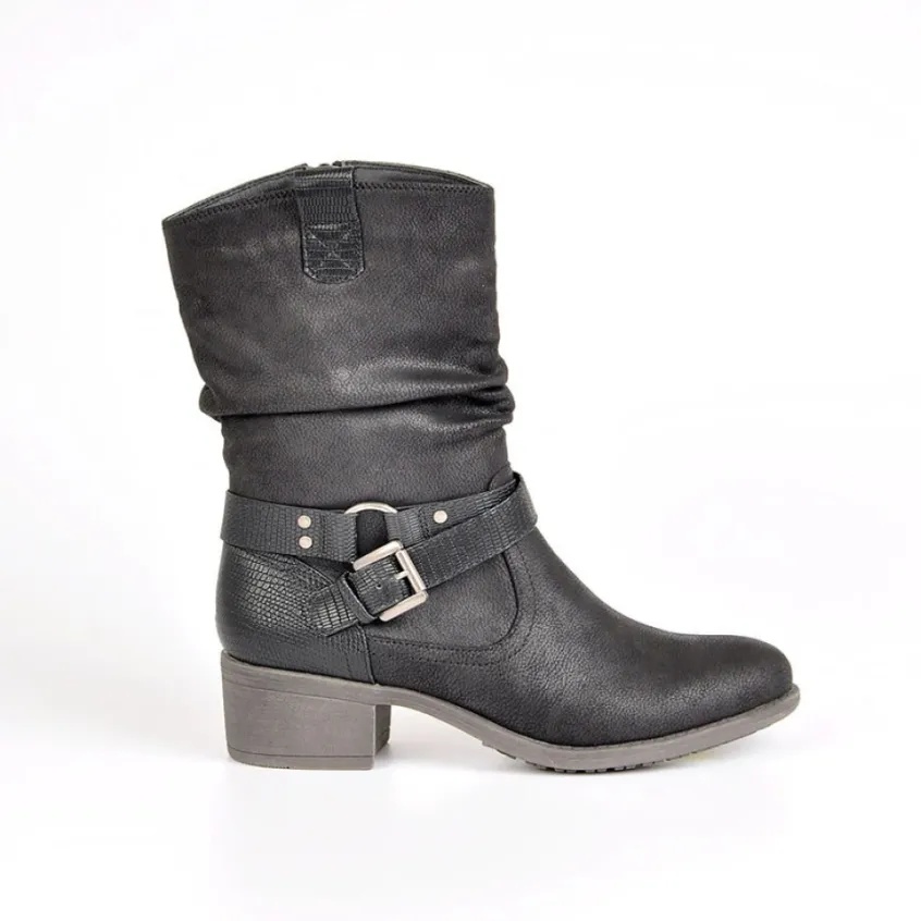 Boots, Bottines|VICE VERSA Bottines A Talons Avec Boucles Metalliques Noir