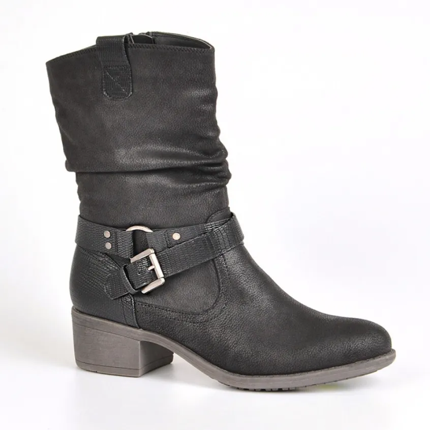 Boots, Bottines|VICE VERSA Bottines A Talons Avec Boucles Metalliques Noir