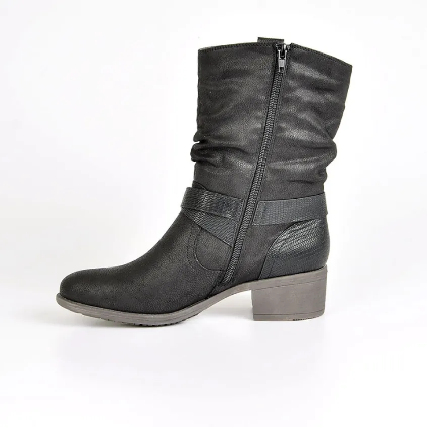 Boots, Bottines|VICE VERSA Bottines A Talons Avec Boucles Metalliques Noir