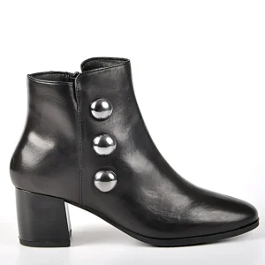 Boots, Bottines|TIPO ALTO Bottines A Talons Avec Boutons Fantaisies Noir