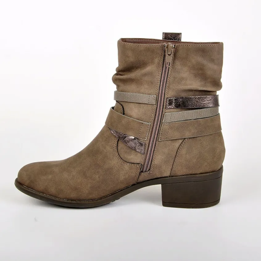 Boots, Bottines|VICE VERSA Bottines A Talons Avec Boucles Metalliques Gris