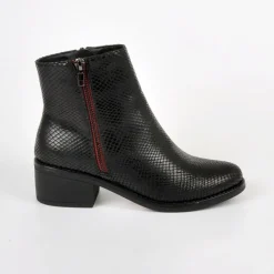 Boots, Bottines|VICE VERSA Bottines A Talons Avec Effet Reptile Noir