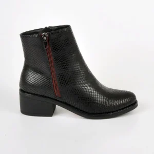 Boots, Bottines|VICE VERSA Bottines A Talons Avec Effet Reptile Noir